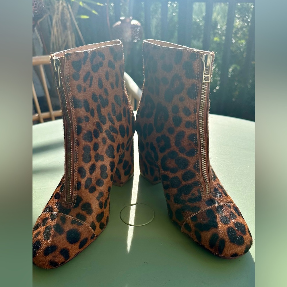 MADEWELL PONYHAIR LEOPARD PRINT BOOTIE SZ 6